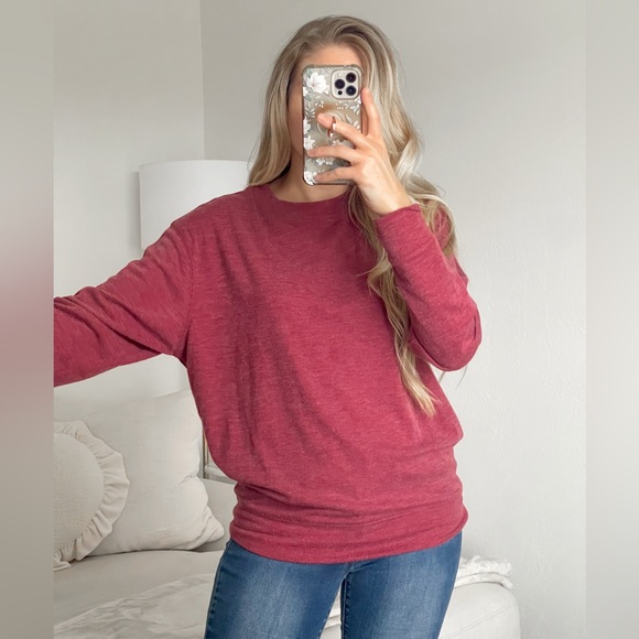 Double Zero Heather Red Crewneck Sweatshirt - Picture 3 of 7